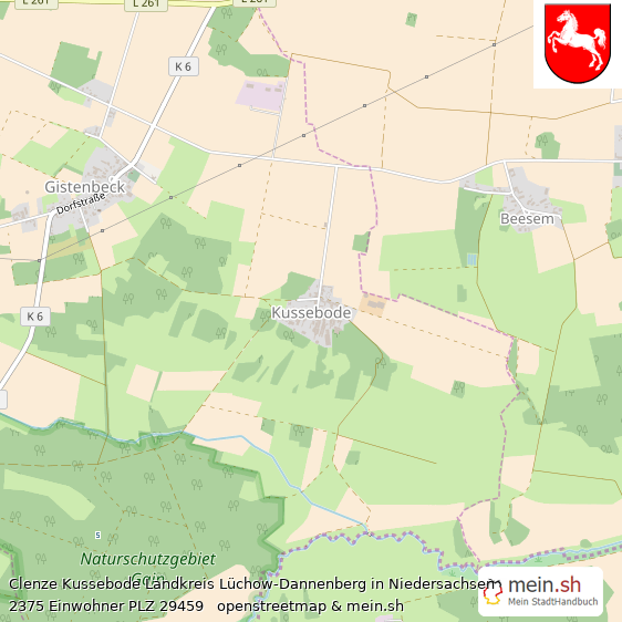 Clenze Kussebode  Lageplan